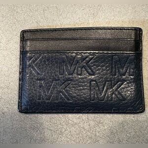 Michael‎ Kors Black Logo Leather Card Case Wallet